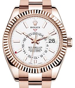 Rolex Sky-Dweller Rose Gold White Index Dial Oyster Bracelet 326935 - BRAND NEW