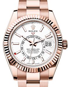 Rolex Sky-Dweller Rose Gold Intense White Index Dial Oyster Bracelet 336935 - BRAND NEW