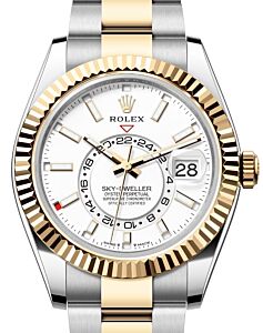 Rolex Sky-Dweller Yellow Gold/Steel Intense White Index Dial Oyster Bracelet 336933 - BRAND NEW