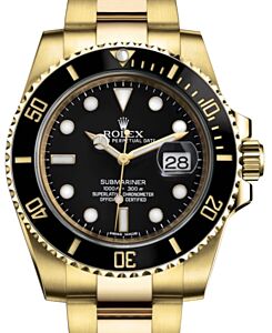 Rolex Submariner Date Yellow Gold 40mm Black Dial 116618LN