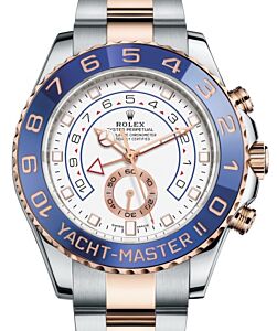 Rolex Yacht-Master II Rose Gold/Steel 44mm White "Mercedes Hands" 116681 - PRE-OWNED