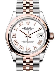 Rolex Datejust 31 Rose Gold/Steel White Dial & Smooth Domed Bezel Jubilee Bracelet 278241 - BRAND NEW