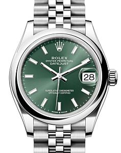 Rolex Datejust 31 Stainless Steel Mint Green Index Dial & Domed Bezel Jubilee Bracelet 278240 - BRAND NEW