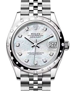 Rolex Datejust 31 White Gold/Steel White Mother Of Pearl Diamond Dial & Bezel Jubilee Bracelet 278344RBR - BRAND NEW