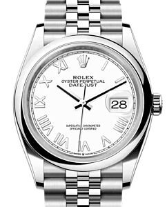 Rolex Datejust 36 Steel New White Roman Dial & Smooth Domed Bezel Jubilee Bracelet 126200 - BRAND NEW