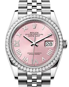Rolex Datejust 36 White Gold/Steel New Pink Roman Diamond VIIX Dial & Bezel Jubilee Bracelet 126284RBR - BRAND NEW