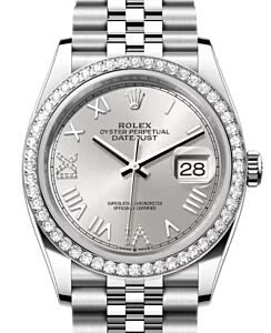 Rolex Datejust 36 White Gold/Steel Silver Roman Diamond VIIX Dial & Bezel Jubilee Bracelet 126284RBR - BRAND NEW