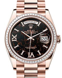 Rolex Day-Date 36 President Rose Gold Eisenkiesel Diamond Dial & Bezel 128395TBR