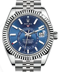 Rolex Sky-Dweller White Gold/Steel Blue Index Dial Jubilee Bracelet 326934 - BRAND NEW