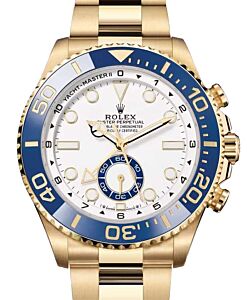 Rolex Yacht-Master II Yellow Gold White Dial Blue Cerachrom Ceramic Bezel 126688 - BRAND NEW