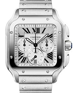 Santos De Cartier Steel Large Silver Dial WSSA0083