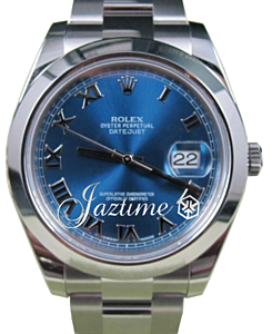 Rolex Datejust II 116300-BLURSO Blue Roman  Stainless Steel Oyster Men's 41mm