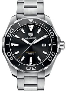 Tag Heuer Aquaracer Stainless Steel Black Index Dial & Stainless Steel Bracelet WAY101A.BA0746 - BRAND NEW