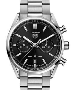 Tag Heuer Carrera Chronograph Stainless Steel 42mm Black Dial CBN2010.BA0642 - BRAND NEW