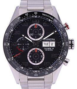 Tag Heuer Carrera Chronograph Stainless Steel Black Arabic Dial & Stainless Steel Bracelet CV2A1R.BA0799 - PRE-OWNED