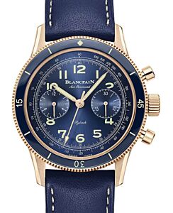 Blancpain Air Command Flyback Chronograph Red Gold 42.5mm Blue Dial Leather Strap AC02 36B40 63B - BRAND NEW