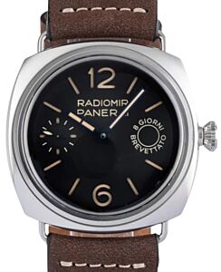 Panerai Radiomir 8 Days Stainless Steel 45mm Black Dial Leather Strap PAM00992 - BRAND NEW