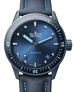 Blancpain Fifty Fathoms Bathyscaphe Ceramic 43.60mm Blue Dial 5000A 0640 O52A - BRAND NEW