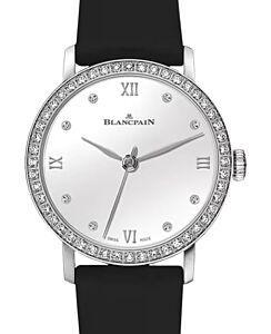 Blancpain Villeret Ultraplate Steel Set with Diamonds Bezel 29.20mm White Dial 6104 4628 95A