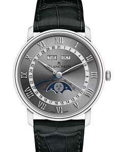 Blancpain Villeret Quantième Complet Steel 40mm Sunburst Grey Dial 6654 1113 55B - BRAND NEW