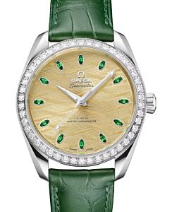 Omega Seamaster Aqua Terra 150M Co-Axial Master Chronometer Canopus Gold 38mm Green Dial Diamond Bezel 220.58.38.20.99.008 - BRAND NEW
