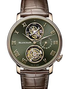 Blancpain Villeret Tourbillon Carrousel Red Gold 44.6mm Sunburst Green Dial 2322 3653 55B - BRAND NEW