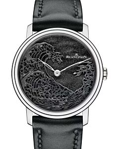 Blancpain Métiers D'Art 8 Jours Manuelle Platinum 42mm Black Dial Leather Strap 6612 3433 63AB - BRAND NEW