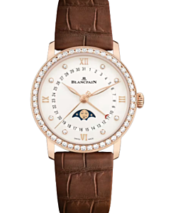 Blancpain Villeret Quantième Phases de Lune Red Gold 33.2mm Opaline Dial 6126 2987 55B - BRAND NEW