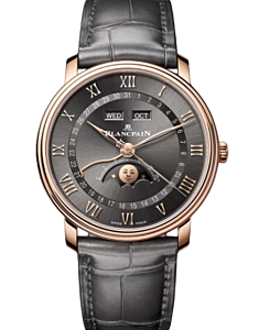 Blancpain Villeret Quantième Complet Red Gold 40mm Meteor Grey Dial 6654 3610 55B - BRAND NEW