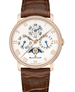 Blancpain Villeret Quantième Perpétuel Phases de Lune Red Gold 40.3mm Opaline Dial 6656 3642 55B - BRAND NEW