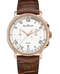 Blancpain Villeret Chronographe Flyback Pulsomètre  Red Gold 43.7mm White Dial 6680F 3631 55B - BRAND NEW