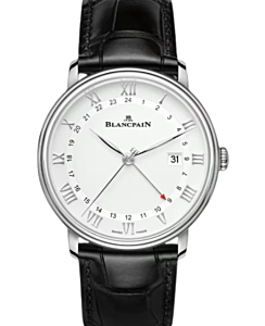 Blancpain Villeret GMT Date Steel 40.5mm White Dial 6662 1127 55B - BRAND NEW