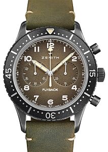 Zenith Pilot Chronograph Bronze Grey Arabic Dial & Leather Strap 11.2240.405/21.C773 - BRAND NEW
