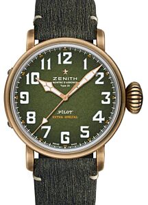 Zenith Pilot Type 20 Adventure Bronze Green Arabic Dial & Leather Strap 229.2430.679/63.I001 - BRAND NEW