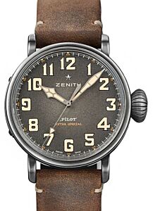 Zenith Pilot Type 20 Ton-Up Stainless Steel Grey Arabic Dial & Leather Strap 11.2430.679/21.C801 - BRAND NEW