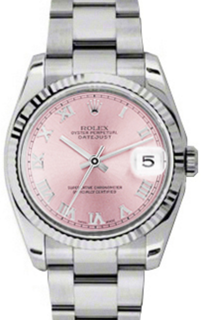【一部予約！】 Pink 116234-PNKRFO 36 Datejust Rolex Roman Gold White Fluted 小物