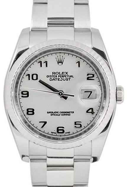 Rolex Datejust 36 116234-WHTAFO White Arabic Fluted White