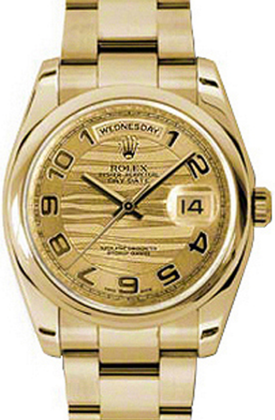 ラスカル8131 Ladies Rolex 18K Gold Datejust President Bark Tapestry 69278