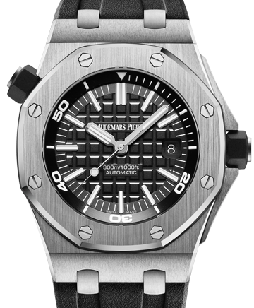 Audemars Piguet 15710ST.OO.A002CA.01 Royal Oak Offshore Diver 42mm Black Index Stainless Steel Rubber Automatic BRAND NEW