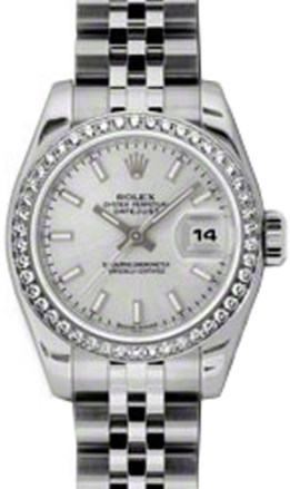 Rolex Lady-Datejust Steel & White Gold 179174 Silver Roman