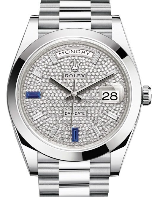 Platinum Diamond Rolex Day Date 40 President Watches ON SALE
