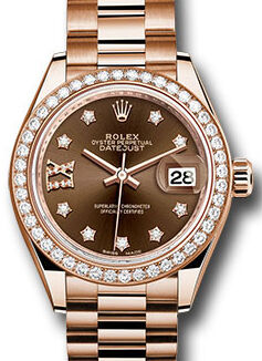 Rolex Datejust 28 279135 Chocolate Diamond Roman 9 o' Clock