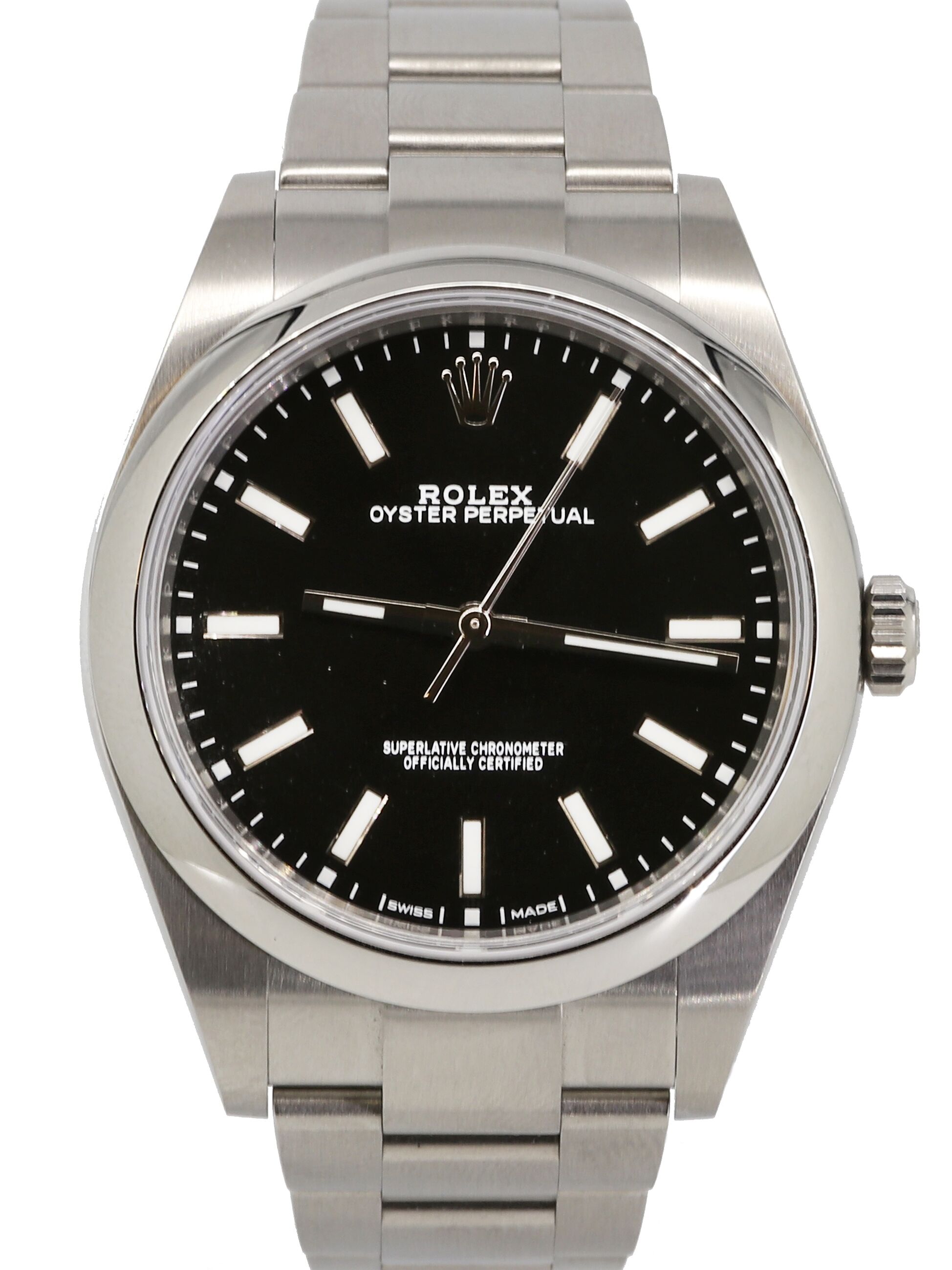 Rolex Oyster Perpetual 39 114300 Black Index Domed Stainless Steel Oyster 39mm PRE OWNED