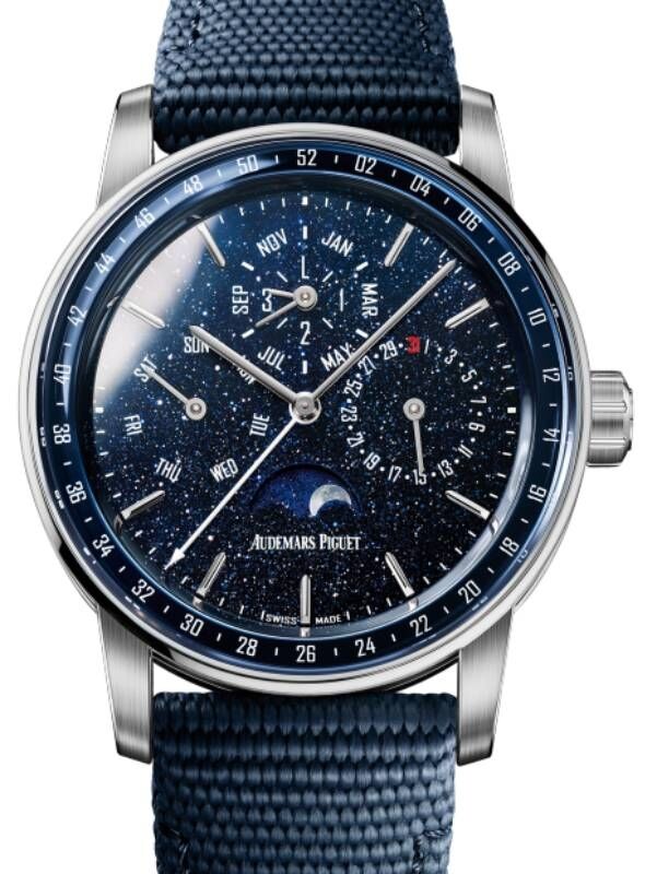 安いそれに目立つ Perpetual 11.59 Code AP Calendar Blue 41mm Gold White 時計