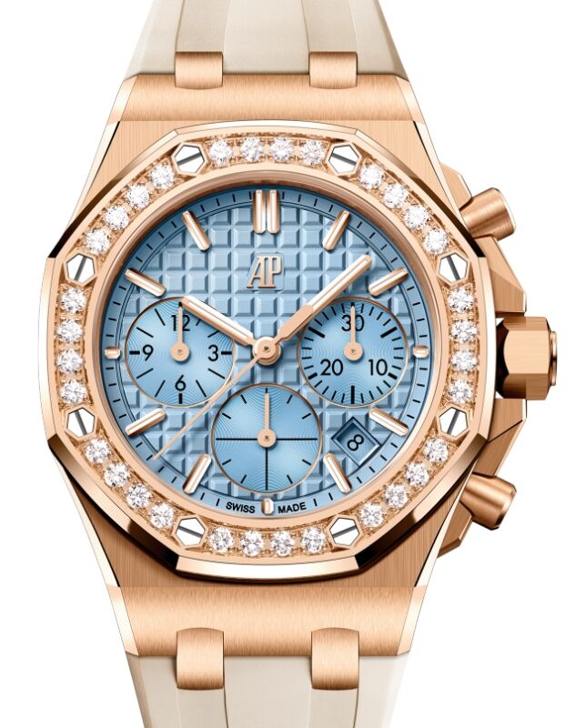 Audemars Piguet Royal Oak Offshore Chronograph Pink Rose Gold Diamond Light Blue Dial 26231OR.ZZ.A085CA.01 BRAND NEW