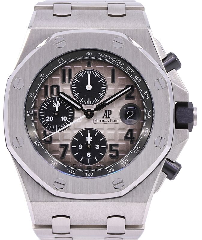 Audemars Piguet Royal Oak Offshore Chronograph Platinum 42mm Gray Arabic Dial Bracelet 26470PT.OO.1000PT.01 PRE OWNED