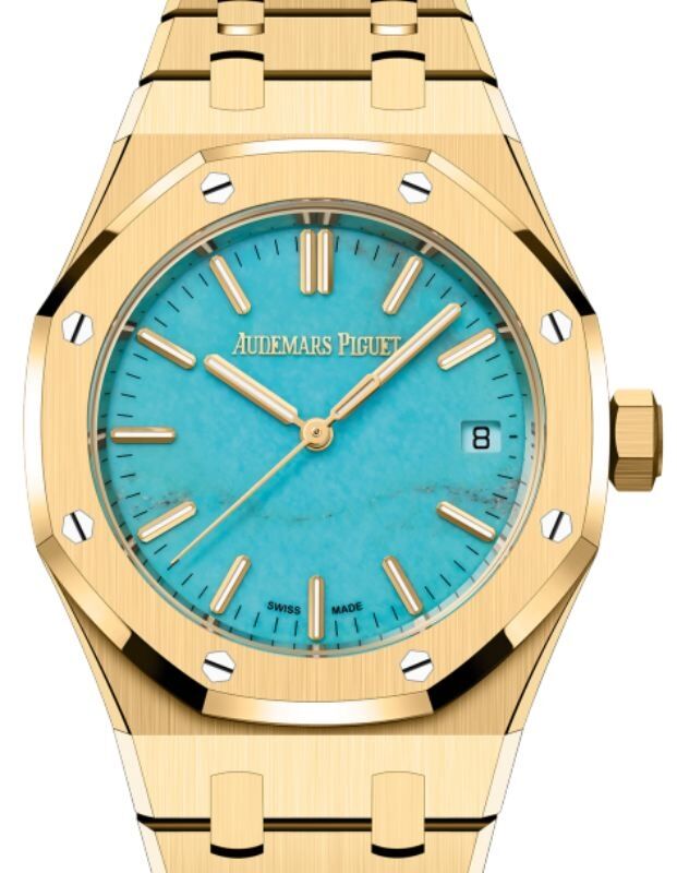 Audemars Piguet Royal Oak 37mm Yellow Gold Turquoise Dial 15550BA.OO.1356BA.01