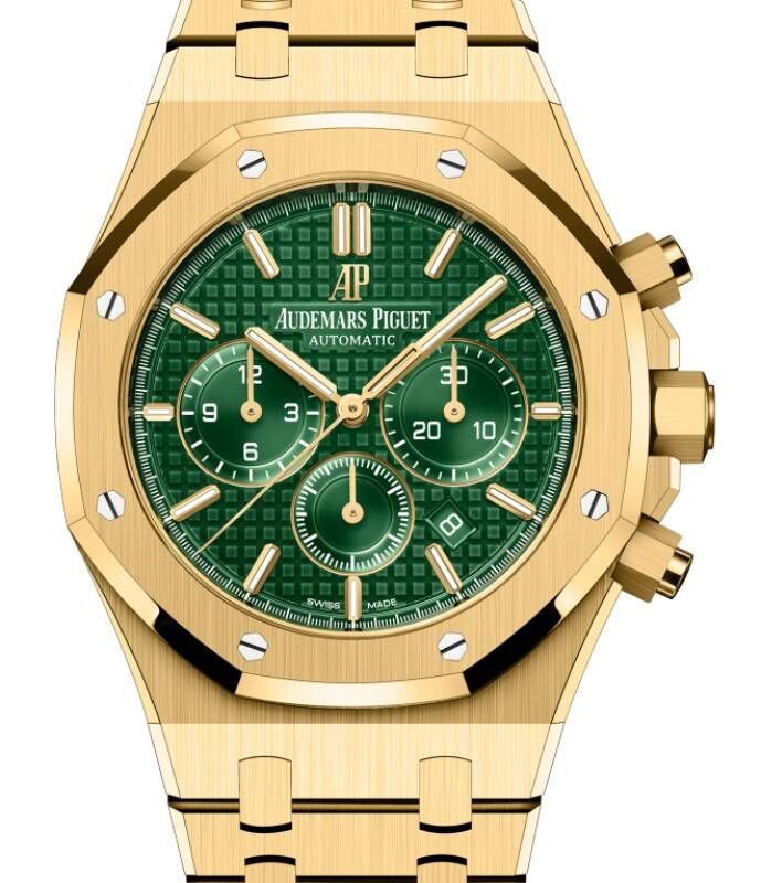 Audemars Piguet Royal Oak Selfwinding Chronograph Yellow Gold 41mm Green Dial Bracelet 26331BA.OO.1220BA.02 BRAND NEW