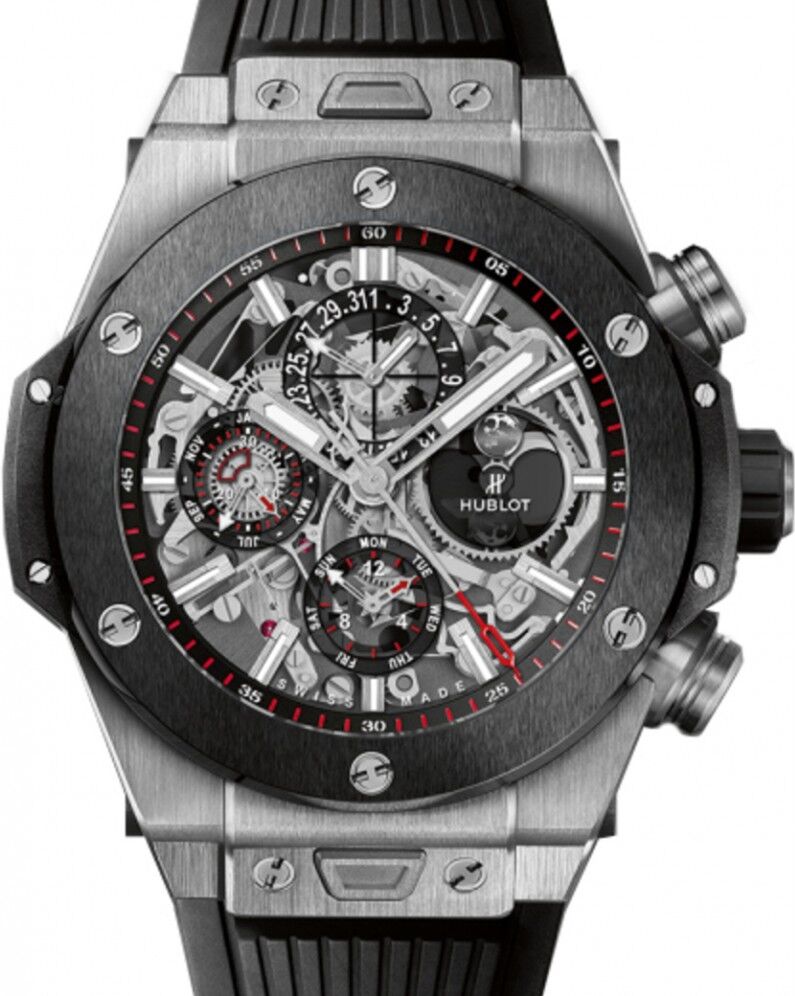 Hublot Big Bang Perpetual Calendar 406.NM.0170.RX Skeleton Index Black  Ceramic Bezel & Titanium Case Rubber 45mm BRAND NEW