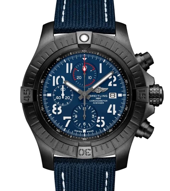 Breitling Super Avenger Chronograph 48 Night Mission DLC Titanium Blue Dial V13375101C1X2